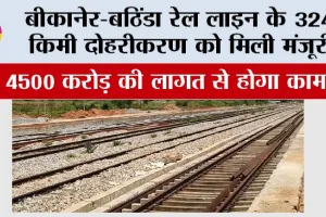 New Railway Line: बीकानेर-बठिंडा रेल लाइन के 324 किमी दोहरीकरण को मिली मंजूरी, 4500 करोड़ की लागत से होगा काम