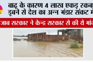 बाढ़ के कारण 4 लाख एकड़ रकबा डूबने से देश का अन्न भंडार संकट में, सरकार ने केन्द्र सरकार से की ये मांग