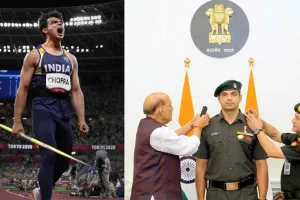 नीरज चोपड़ा बने मानद लेफ्टिनेंट कर्नल, रक्षा मंत्री राजनाथ सिंह ने किया सम्मानित