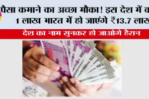 पैसा कमाने का अच्छा मौका! इस देश में कमाए 1 लाख भारत में हो जाएंगे ₹13.7 लाख