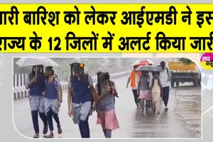 Weather Today: आईएमडी ने भारी बारिश को लेकर जारी की चेतावनी! 12 जिलों में अलर्ट किया जारी