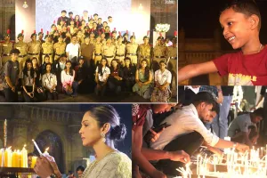 Kshitij’25 और Bond & Beyond ने 26/11 के शहीदों को दी श्रद्धांजलि, गेटवे ऑफ इंडिया पर मौन कैंडल मार्च
