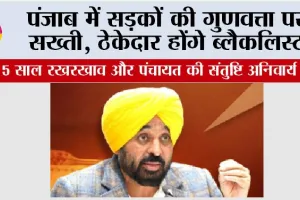 Bhagwant Mann: पंजाब में सड़कों की गुणवत्ता पर सख्ती, ठेकेदार होंगे ब्लैकलिस्ट, 5 साल रखरखाव और पंचायत की संतुष्टि अनिवार्य