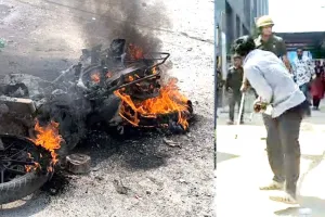 Manesar Strike: मानेसर में हड़ताली कर्मचारियों ने फूंकी पुलिस की बाइक, हुआ लाठीचार्ज