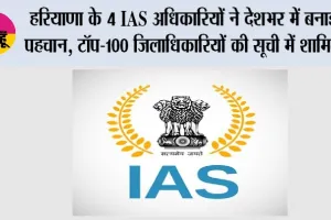 हरियाणा के 4 IAS अधिकारियों ने देशभर में बनाई पहचान, टॉप-100 जिलाधिकारियों की सूची में शामिल