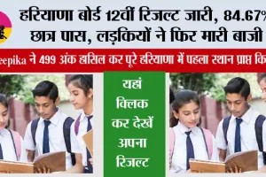 HBSE 12th Result 2026: हरियाणा बोर्ड 12वीं रिजल्ट जारी, 84.67% छात्र पास, लड़कियों ने फिर मारी बाजी, यहां क्लिक कर देखें अपना रिजल्ट