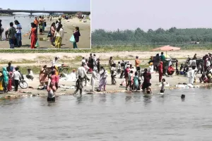 बुद्ध पूर्णिमा पर यमुना नदी पर स्नान को पहुंचे श्रद्धालु, लगाई आस्था की डुबकी