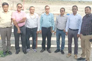 सेंट्रल वॉटर कमीशन की टीम ने किया हथिनीकुंड बैराज पर चल रहे 146 करोड़ रुपए के डाया फ्रॉम वाल के कार्य का निरीक्षण