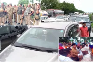 ट्रेड डील के विरोध में दिल्ली जा रहे किसानों को बसताड़ा टोल पर रोका