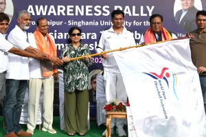 जयपुर से सिंघानिया विश्वविद्यालय तक पैरा थ्रोबॉल रैली रवाना 