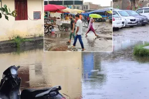 खरखौदा में 10 से 15 मिमी बारिश, गर्मी से मिली राहत, जलभराव से जनजीवन प्रभावित