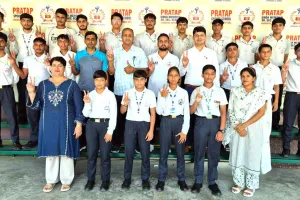 जिला स्कूली वुशु चैंपियनशिप में प्रताप स्कूल के खिलाड़ियों  ने जीते 27 पदक