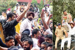 कांग्रेस ने चंडीगढ़ में किया रोष-प्रदर्शन, बैरीकेड तोड़ने का प्रयास