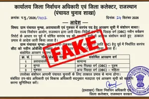 Sarpanch Reservation Fake Order Viral: ग्राम पंचायत सरपंच पद के आरक्षण संबंधी फर्जी आदेश वायरल