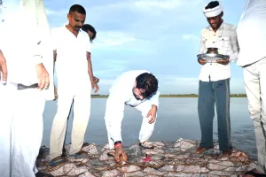 4 करोड से ​यमुना कटाव रोकने के लिए पबनेरा में बनी  ठोकर का  कादियान ने किया उद्घाटन