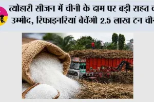 Sugar Price Hike: त्योहारी सीजन में चीनी के दाम पर बड़ी राहत की उम्मीद, रिफाइनरियां बेचेंगी 2.5 लाख टन चीनी