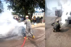 Ghaziabad Car Fire: साहिबाबाद सब्जी मंडी के पास टाटा नेक्सॉन कार में लगी आग
