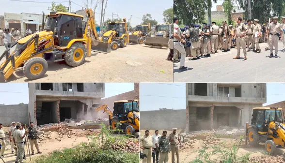 हरियाणा में नशा तस्करों पर सबसे बड़ी कार्रवाई, 27 अवैध निर्माणों पर चला बुलडोजर