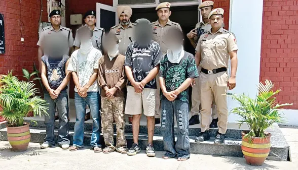 पंजाब के 5 आरोपी काबू, विदेशी पिस्टल, 6 जिंदा कारतूस बरामद