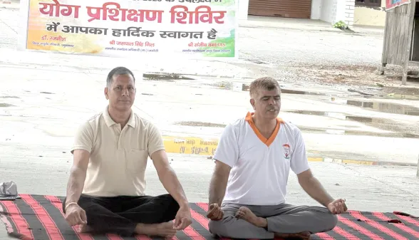 12 वे अंतरराष्ट्रीय योग दिवस के लिए की जा रही है रिहर्सल सभी योगासनों का भी हो रहा योगाभ्यास