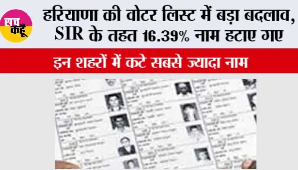 Haryana SIR 2026: हरियाणा की वोटर लिस्ट में बड़ा बदलाव, SIR के तहत 16.39% नाम हटाए गए