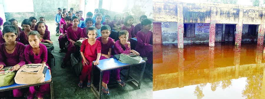 लिजवाना खुर्द के सरकारी स्कूल में जलभराव