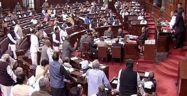 विपक्ष के हंगामें के कारण राज्यसभा की कार्यवाही शुक्रवार तक स्थगित