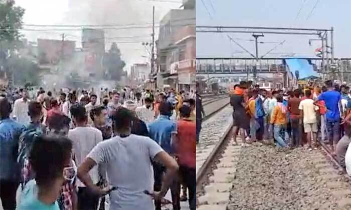 बिहार: ‘अग्निपथ स्कीम’ का विरोध में बक्सर में ट्रेन पर पथराव