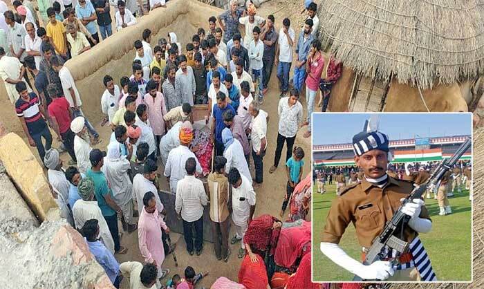 होमगार्ड जवान नेमाराम के अंतिम संस्कार में जनसैलाब उमड़ा
