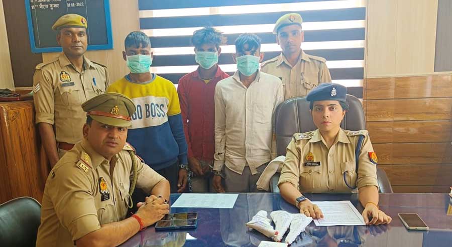 जहांगीराबाद पुलिस ने वांछित 3 शातिर बदमाशों को किया गिरफ्तार