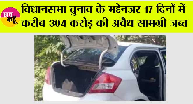 Jaipur: राजस्थान विधानसभा चुनाव के मद्देनजर 17 दिनों में करीब 304 करोड़ की अवैध सामग्री जब्त