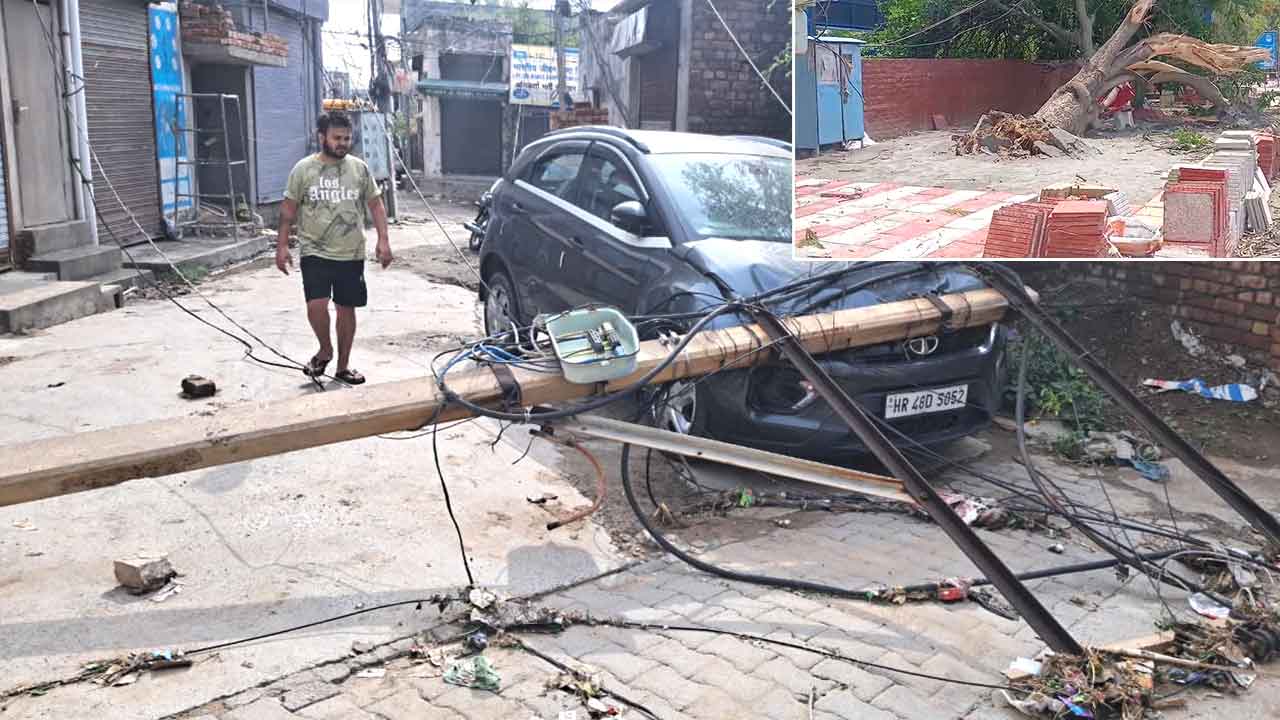 Aandhi ka Kahar: पेड़ टूटकर रास्तों पर गिरे, पोल टूटे, बिजली आपूर्ति रही बाधित 