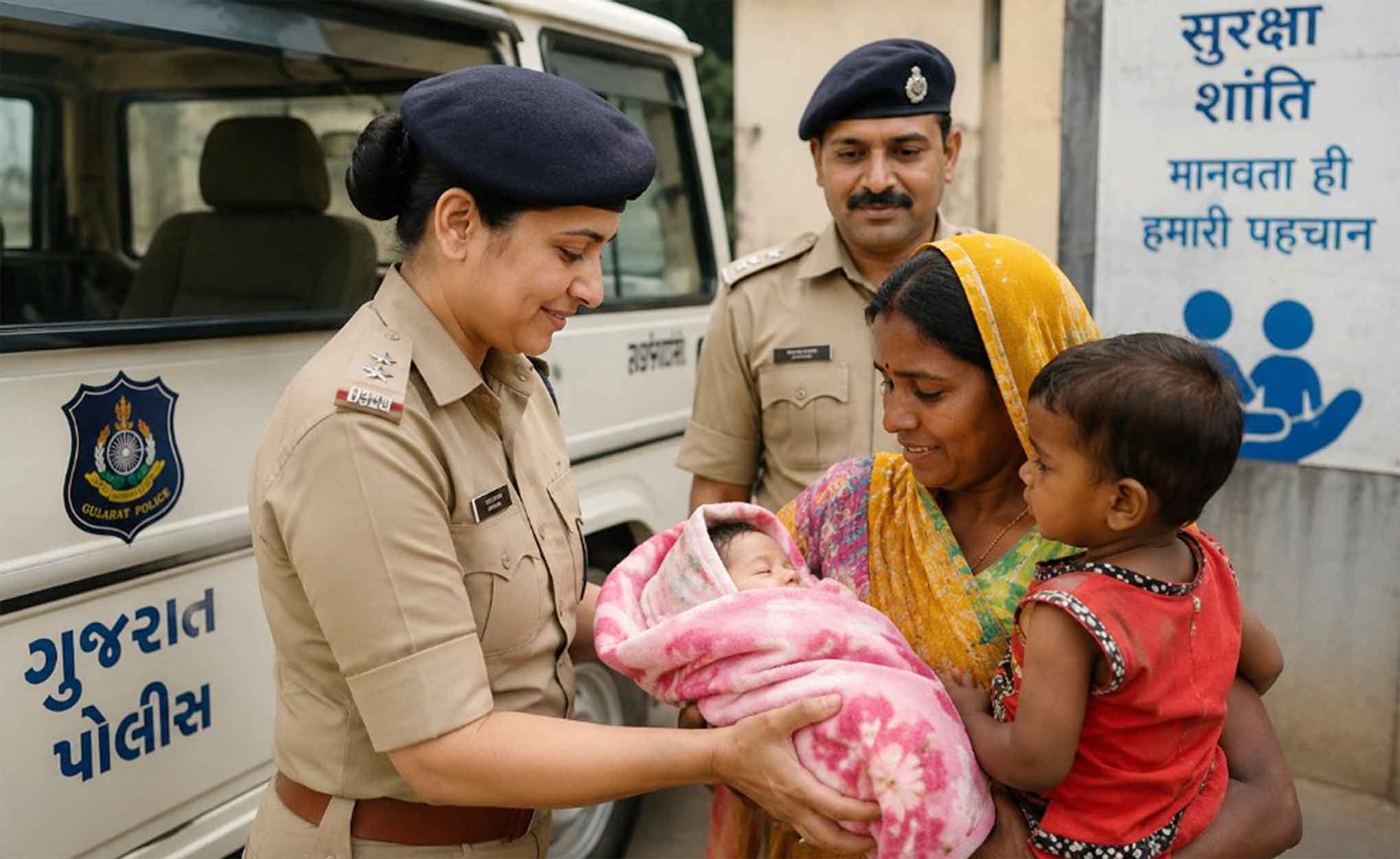 Gujarat Police: गुजरात पुलिस की भावनात्मक मिसाल, जेल में बंद महिला क़ैदी व उसके नवजात शिशु को सुरक्षित घर पहुंचाया