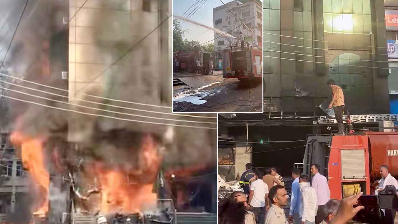 हिसार के रेड स्क्वेयर मार्केट में होटल डिजायर में भीषण आग, कई घंटे बाद काबू