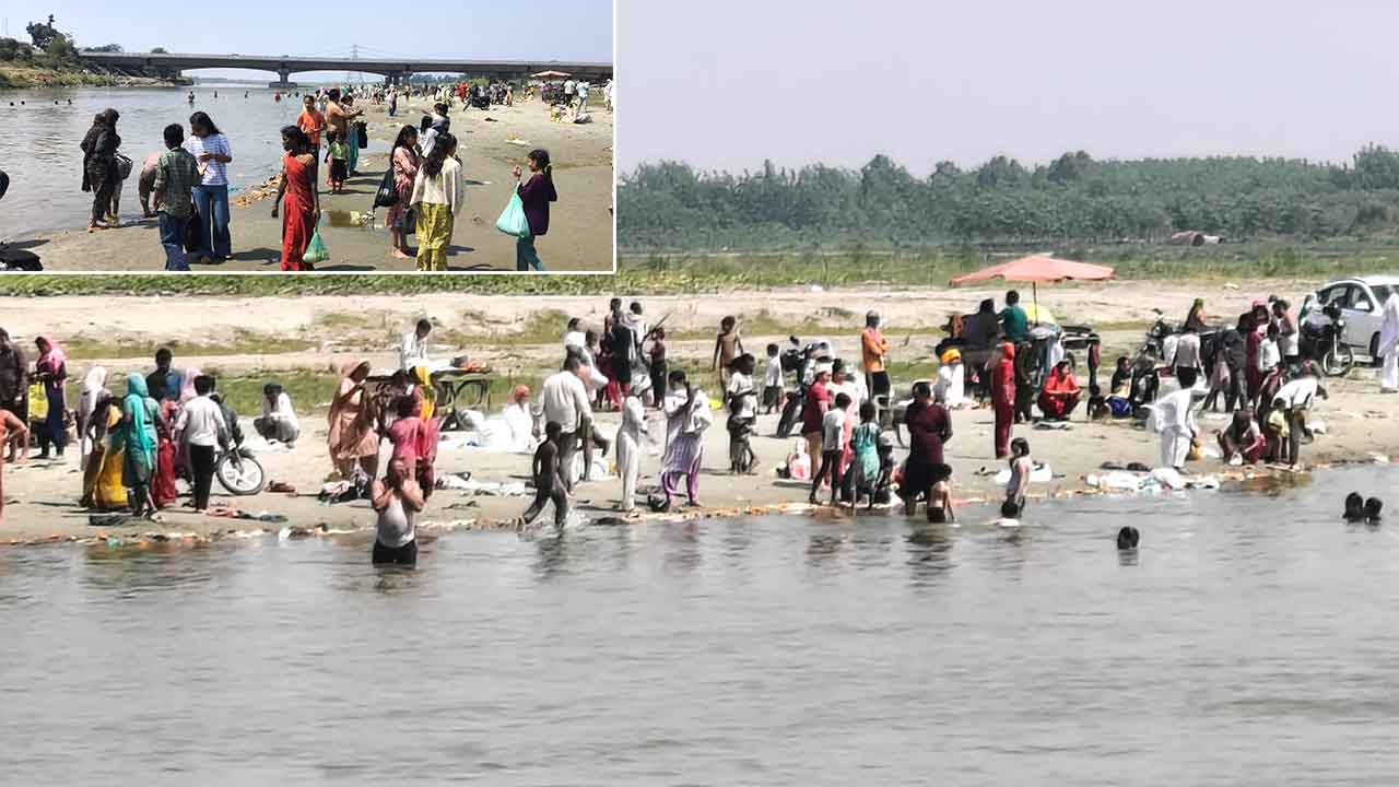 बुद्ध पूर्णिमा पर यमुना नदी पर स्नान को पहुंचे श्रद्धालु, लगाई आस्था की डुबकी