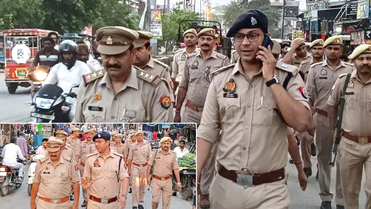 एएसपी ने कैराना में पैदल गश्त कर सुरक्षा-व्यवस्था का लिया गया जायजा