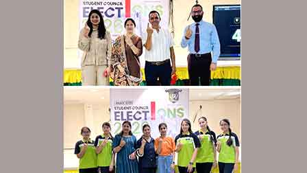 हरियाणा में पहली बार अक्षरा इंटरनेशनल स्कूल में ई - इलेक्शन  चुनाव, बच्चों ने सीखा लोकतंत्र का असली मतलब