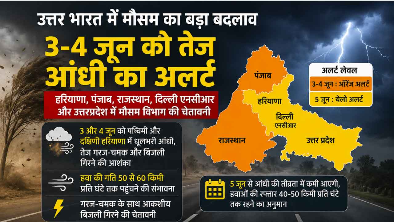 North India Weather Update: मौसम विभाग ने हरियाणा-पंजाब व यूपी के लिए जारी किया तेज आंधी का अलर्ट