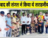 Fatehabad News: आजाद नगर, फतेहाबाद की साध-संगत ने ली गर्मी में प्यासे पक्षियों की सुध, लगाए सकोरे