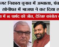 Haryana Nikay Chunav Result: नगर निकाय चुनाव में अम्बाला, पंचकूला, सोनीपत में भाजपा ने कर दिया खेला