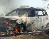 Hathras Car Fire: हाथरस  दर्दनाक हादसा, चलती कार में आग लगने से पिता पुत्र झुलसे
