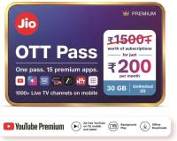 Jio OTT Pass: जियो का धमाका! अब 200 रुपये में 15 OTT, 1000 से ज्यादा टीवी चैनल और 30GB डेटा