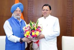 उत्तराखंड के सीएम धामी का केंद्रीय मंत्री हरदीप पुरी से एलपीजी आपूर्ति सौ प्रतिशत बनाए रखने का अनुरोध