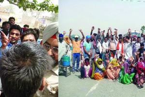 प्रदर्शनकारियों ने विधायिका की गाड़ी को घेरा