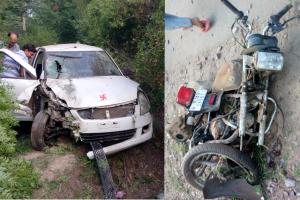 कार की टक्कर से बाईक सवार की मौत