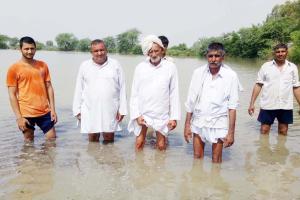 पौली में बरसाती पानी की मार, 200 एकड़ में फसलें डूबी