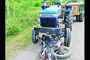 खनन माफियाओं ने पुलिसकर्मियों पर चढ़ाया ट्रैक्टर