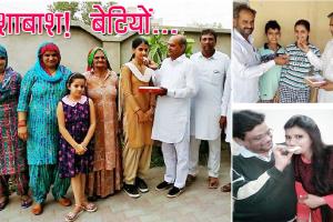 सीबीएसई रिजल्ट: माता-पिता ने मुंह मीठा कर मनाई खुशी