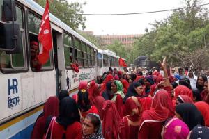 आशा वर्कर्स ने चलाया जेल भरो आंदोलन