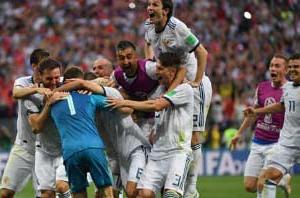 स्पेन को शूट कर रूस क्वार्टरफाइनल में